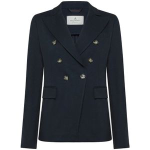 Peuterey, Jassen, Dames, Blauw, M, Nylon, Blauwe Jersey en Nylon Jas