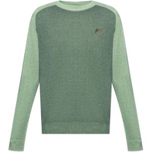 Etro, Truien, Heren, Groen, S, Wol, Wollen trui met ronde hals