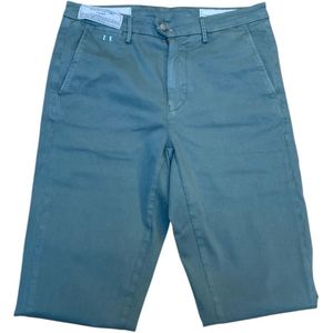 Tramarossa, Korte broeken, Heren, Groen, W33, Katoen, Groene Katoenen Gabardine Broek