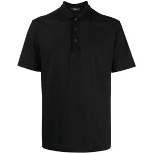 Herno, Tops, Heren, Zwart, XL, Katoen, Polo Shirt