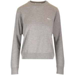 Maison Kitsuné, Sweatshirts & Hoodies, Dames, Grijs, XS, Wol, Baby FOX Sweater