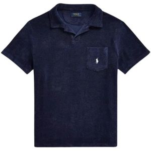 Ralph Lauren, Tops, Heren, Blauw, M, Marineblauw Polo Shirt met Frotte Logo