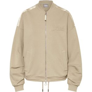 Max Mara, Sweatshirts & Hoodies, Dames, Beige, S, Katoen, Sportieve Stijl Jas met Strakke Zoom