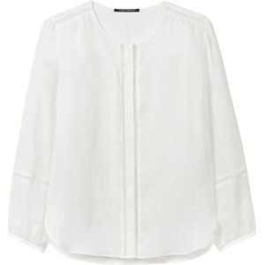 Luisa Cerano, Blouses & Shirts, Dames, Wit, M, Ramie Blouse met Hohlsaum Details