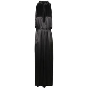 Crida Milano, Jumpsuits & Playsuits, Dames, Zwart, Xs/S, Zijden Zwarte Pak Gemaakt in Italië