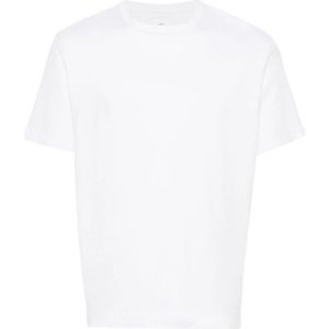 Fedeli, Tops, Heren, Wit, 5Xl, Katoen, Wit Katoenen T-shirt met Ronde Hals