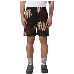 Msgm, Korte broeken, Heren, Veelkleurig, M, Katoen, Kleurrijke Casual Shorts met Bananenprint
