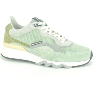 Floris van Bommel, Schoenen, Heren, Blauw, 43 EU, Leer, Green Combi Mat Print Runner