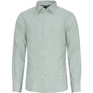 Hugo Boss, Overhemden, Heren, Groen, L, Katoen, Casual Linnen en Katoenen Overhemd