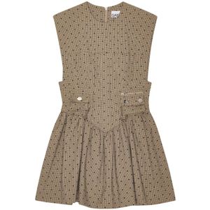 Ganni, Kleedjes, Dames, Beige, S, Polyester, Beige Jurk voor Vrouwen