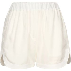 Pinko, Korte broeken, Dames, Wit, S, Linnen, Witte Linnen Shorts met Zijsplitjes