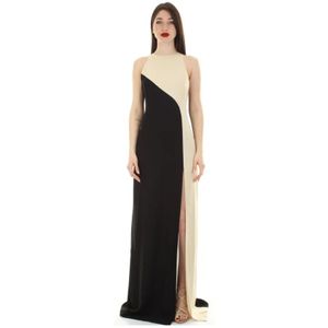 Pinko, Kleedjes, Dames, Veelkleurig, M, Satijn, Open Back Satijnen Maxi Jurk