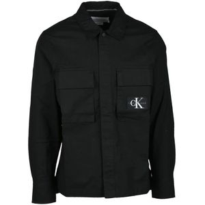 Calvin Klein Jeans, Overhemden, Heren, Zwart, S, Katoen, Overhemd