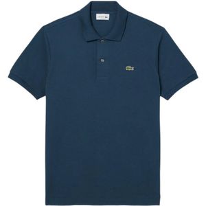 Lacoste, Tops, Heren, Blauw, S, Katoen, Klassiek Piqué Poloshirt