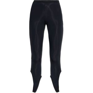 Courrèges, Broeken, Dames, Zwart, XS, Capri Legging