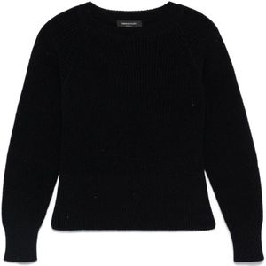 Fabiana Filippi, Truien, Dames, Blauw, 2Xs, Navy Blue Crew Neck Sweater