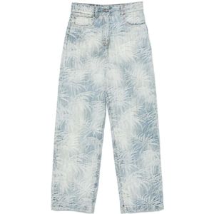 Palm Angels, Jeans, Dames, Blauw, W26, Katoen, Wide Jeans