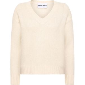 Emerson Renaldi, Truien, Dames, Beige, L, Kasjmier, V-neck Truien