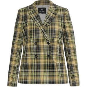 PS By Paul Smith, Jassen, Dames, Groen, S, Wol, Blazer met Ruitpatroon