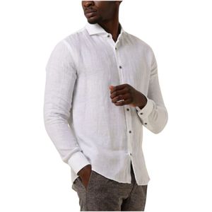Gentiluomo, Overhemden, Heren, Beige, M, Linnen, Casual Zand Overhemd