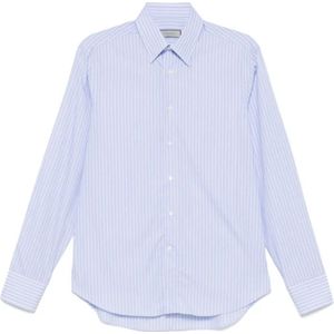 Canali, Overhemden, Heren, Blauw, M, Cerulean Button-Up Blouses