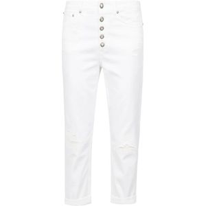 Dondup, Jeans, Dames, Wit, W26, Katoen, Rechte Jeans Koons Model Gebruikt Effect