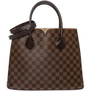 Louis Vuitton Vintage, Pre-owned, Dames, Bruin, ONE Size, Suède, Tweedehands Canvas Louis Vuitton tassen