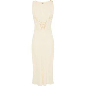 Elisabetta Franchi, Kleedjes, Dames, Beige, S, Gele Jurk voor Vrouwen
