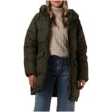 Tommy Jeans, Mantels, Dames, Groen, M, Groene Pufferjas voor Stijlvolle Winter