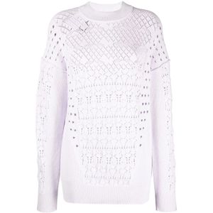 The Attico, Truien, Dames, Paars, M, Katoen, Casual Paarse Katoen Nylon Trui
