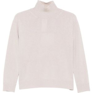 Max Mara, Truien, Heren, Beige, L, Wol, Beige Gebreide Trui Loose Fit