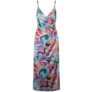 Etro, Kleedjes, Dames, Veelkleurig, XS, Paisley Wrap Jurk met Shawl V-hals