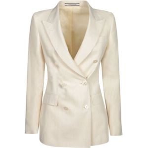 Tagliatore, Jassen, Dames, Beige, L, Dameskleding Jas Beige Ss 25
