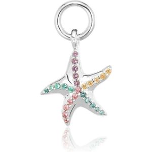 Sif Jakobs Jewellery, Accessoires, Dames, Grijs, ONE Size, Zeester Hoop Charm met Multicolor Zirkonia