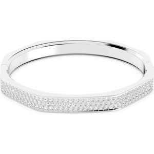 Swarovski, Accessoires, Dames, Grijs, M, Octogonale Wit Roségouden Armband