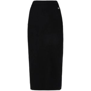 Dolce & Gabbana, Rokken, Dames, Zwart, M, Polyester, Zwarte Lange Rok Elegante Ritssluiting