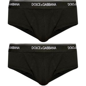 Dolce & Gabbana, Ondergoed, Heren, Zwart, XL, Twee-pack van briefs