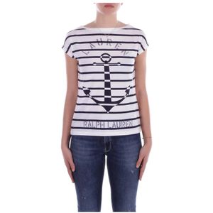 Ralph Lauren, Tops, Dames, Wit, L, Katoen, T-shirts en Polos Wit