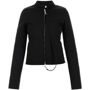 Courrèges, Jassen, Dames, Zwart, 2Xs, Zwarte Canvas Jas voor Mannen
