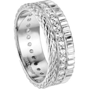 Roberto Cavalli, Accessoires, Dames, Grijs, ONE Size, Lugano Familie Witte Steen Ring