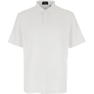 Theory, Tops, Heren, Wit, 2Xl, Katoen, Wit poloshirt met knoopsluiting