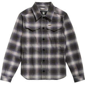 G-star, Overhemden, Heren, Grijs, M, Katoen, Overshirt- GS Check