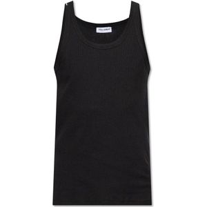 Dolce & Gabbana, Tops, Heren, Zwart, L, Katoen, Tanktop met logo