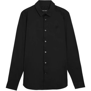 Lyle & Scott, Overhemden, Heren, Zwart, M, Katoen, Slim Fit Poplin Overhemd