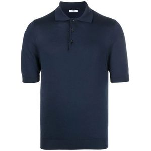 Malo, Tops, Heren, Blauw, M, Klassieke Polo Shirt voor Mannen