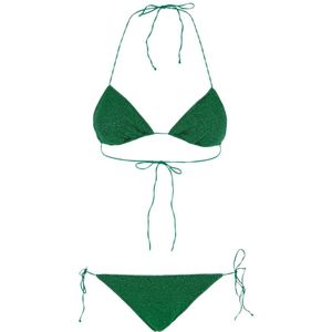 Oseree, Badkleding, Dames, Groen, M, Groene Bikini met Driehoekige Top