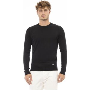 Baldinini, Tops, Heren, Zwart, L, Zwarte Modal Crew Neck Sweater