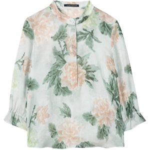 Luisa Cerano, Blouses & Shirts, Dames, Veelkleurig, S, Vervaagde Bloemenprint Tuniek Blouse