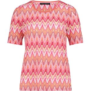 Betty Barclay, Truien, Dames, Veelkleurig, S, Leer, Gestreept shirt met kantdetail