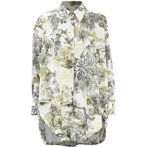Kocca, Blouses & Shirts, Dames, Veelkleurig, S, Katoen, Gestreept Katoenen Overhemd met Lange Mouwen